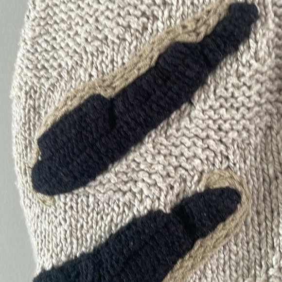 Vintage Belle Pointe Vest Women's LargeTan & Black Embroidered Knit - Picture 4 of 7